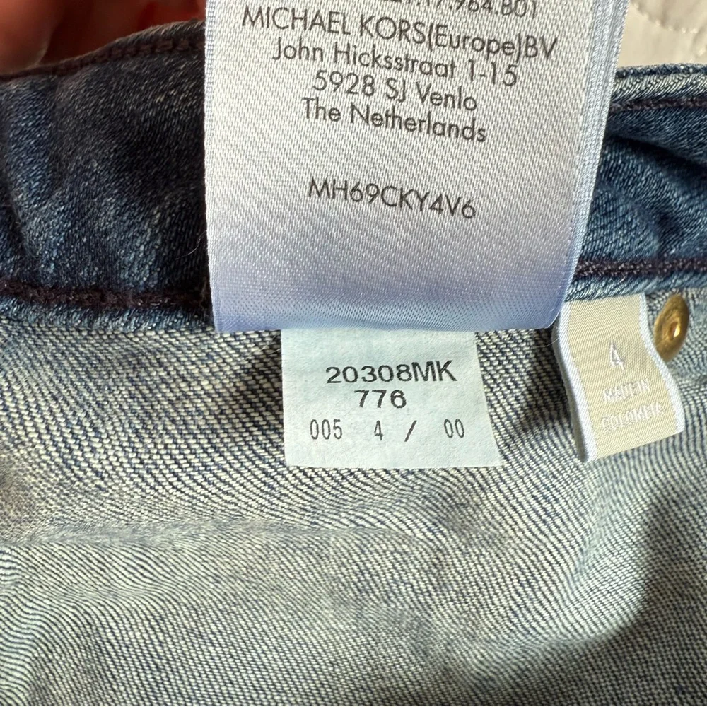 Michael Kors Bell Bottom Flare Stretch Jeans Patch Pockets Womens 4 Med Wash EUC